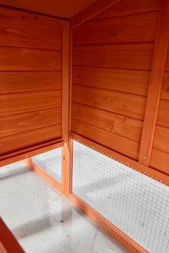 122" Large Chicken Coop with Run,Outdoor Chicken Run W/Nesting Box & Perch,Wooden Hen House W/Ramp & Sliding Trays
