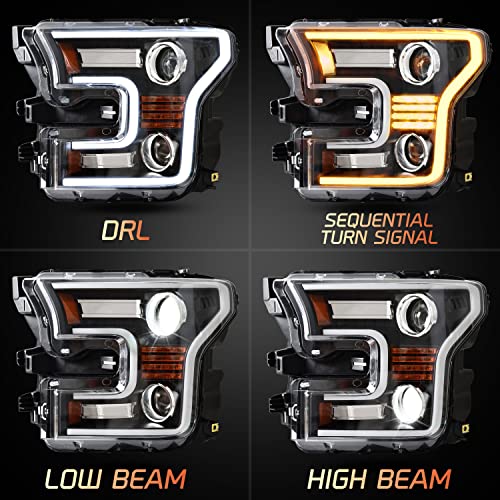 KEWISAUTO Full LED Headlights for F150 2015 2016 2017
