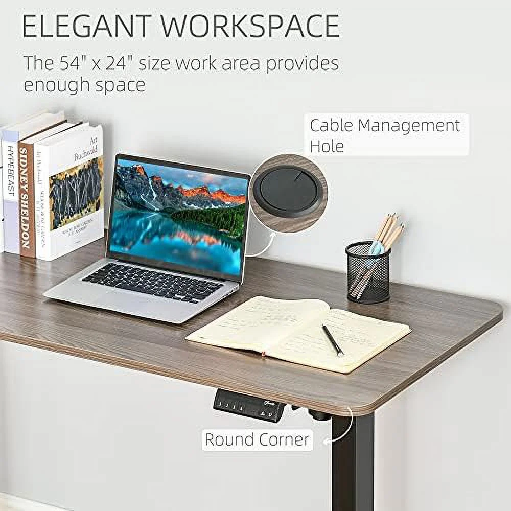 RUNFAYBIU Electric Height Adjustable Standing Desk with 54"
