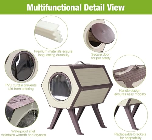 Outdoor Cat House, Weatherproof Kitten Shelter with Escape Door,Feral Cat Condos with Insulated Heated Pad for Winter,Easy Assembly (4 Sets)