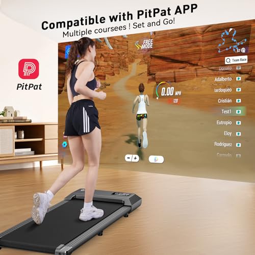 DeerRun Walking Pad, Smart Raceable 2024 Upgrade Treadmills for Home, APP&Remote Control LED Display, 2 in 1 Walking Jogging Portable Desk Treadmill