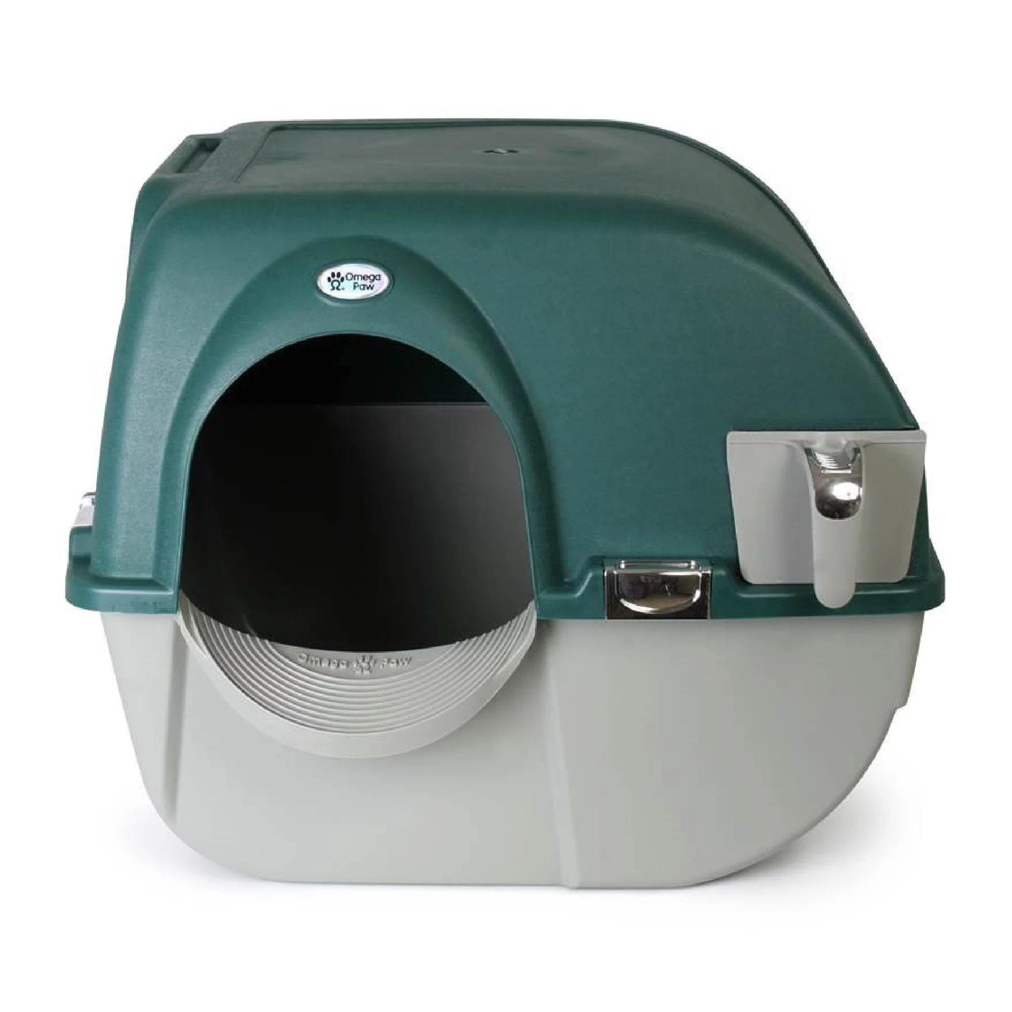 Omega Paw Premium Roll 'N Clean Self Cleaning Litter Box, Large, Green - Curated Treasures Market
