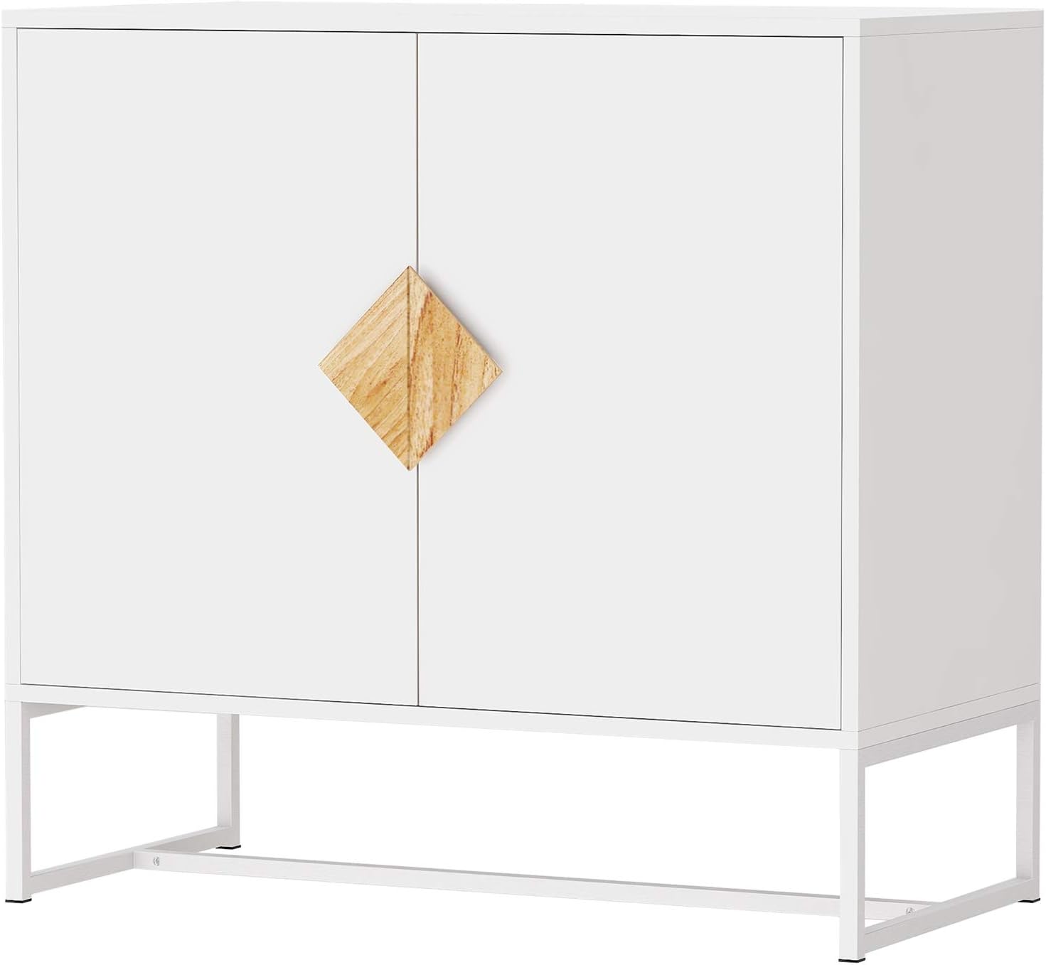 GIA Home Furniture Series Modern Solid Wood Kitchen Buffet Cabinet with 2 Doors Shape Square Handle Design,Double Storage Sideboard for Dinning