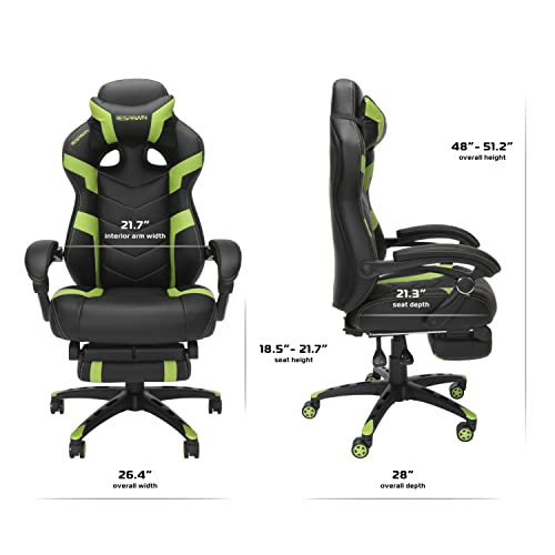 RESPAWN 110 Pro Gaming Chair - Gaming Chair with Footrest, Reclining Gaming Chair, Video Gaming Computer Desk Chair, Adjustable Desk Chair