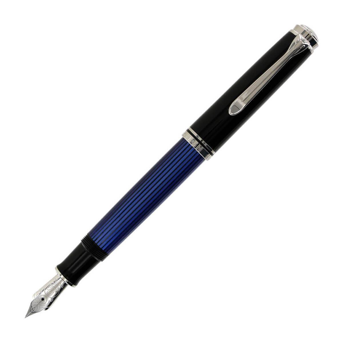Pelikan Souveran M805 Fountain Pen, Black/Blue, Medium (933630) - Megean