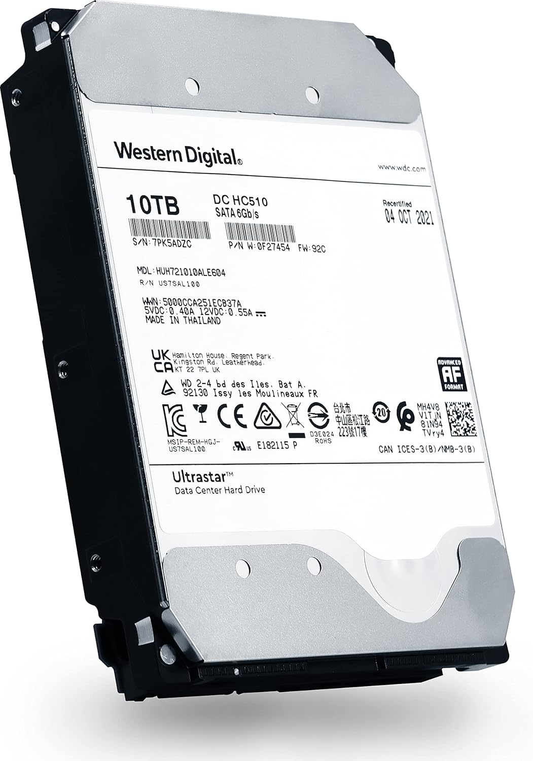 HGST Ultrastar He10 | HUH721010ALE600 (0F27452) | Power Disable | 10TB SATA 6.0Gb/s 7200 RPM 256MB Cache 3.5in HDD | 512e | Enterprise Hard Drive