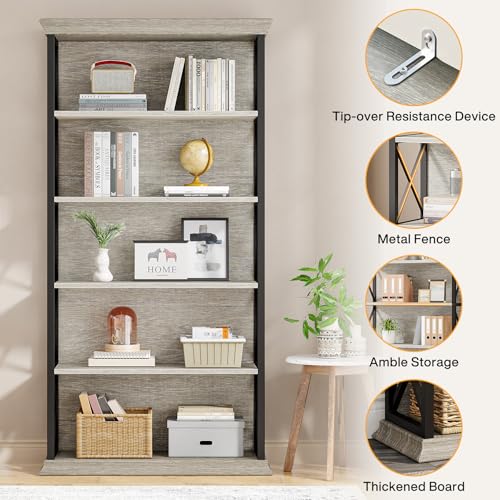 Tribesigns 6-Tier Bookcase, 71 Inches Industrial Bookshelves and Bookcases