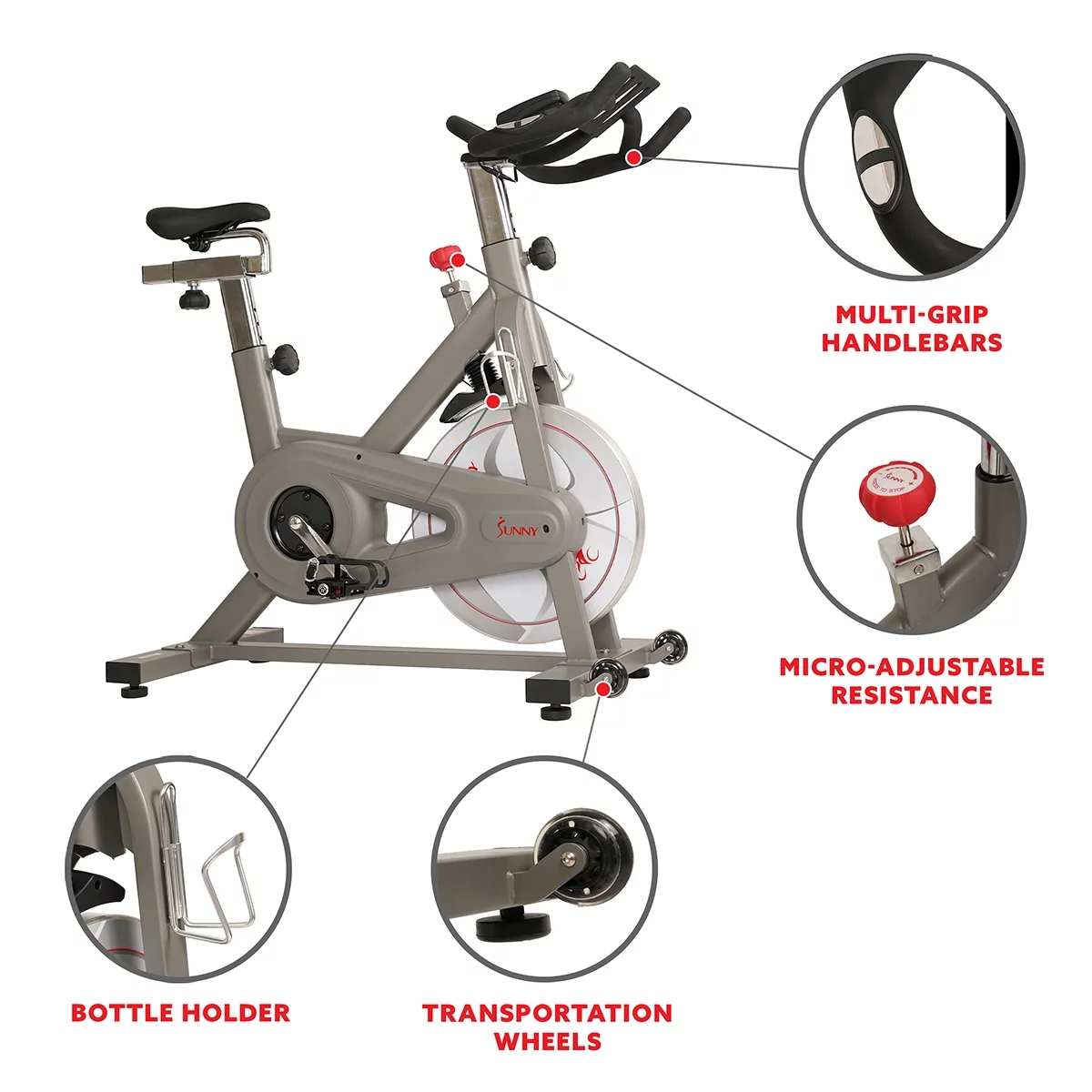 Sunny Health & Fitness Synergy Pro Magnetic Indoor Cycling Bike - SF-B1851