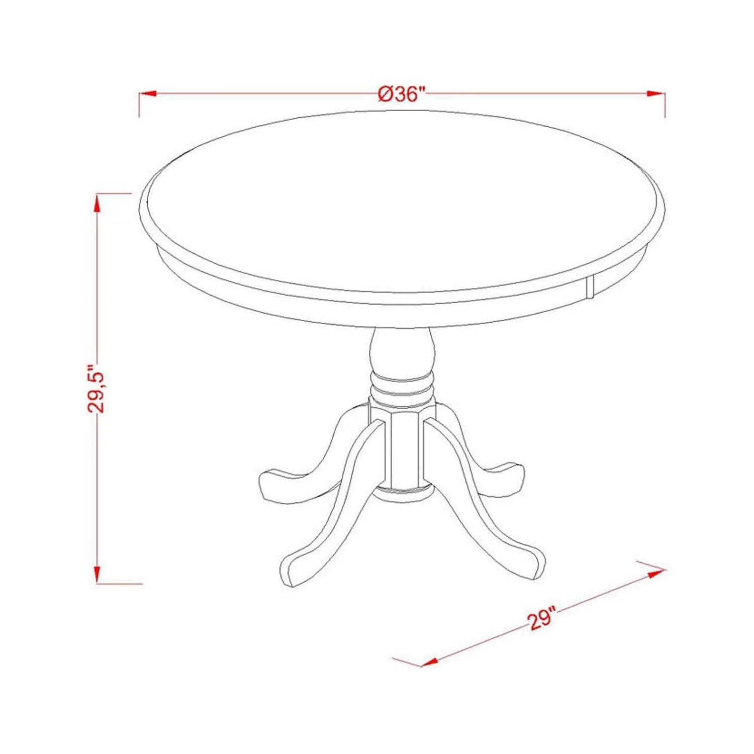 East West Furniture Antique 3 Piece Wood Faux Leather Dining Set in Linen White