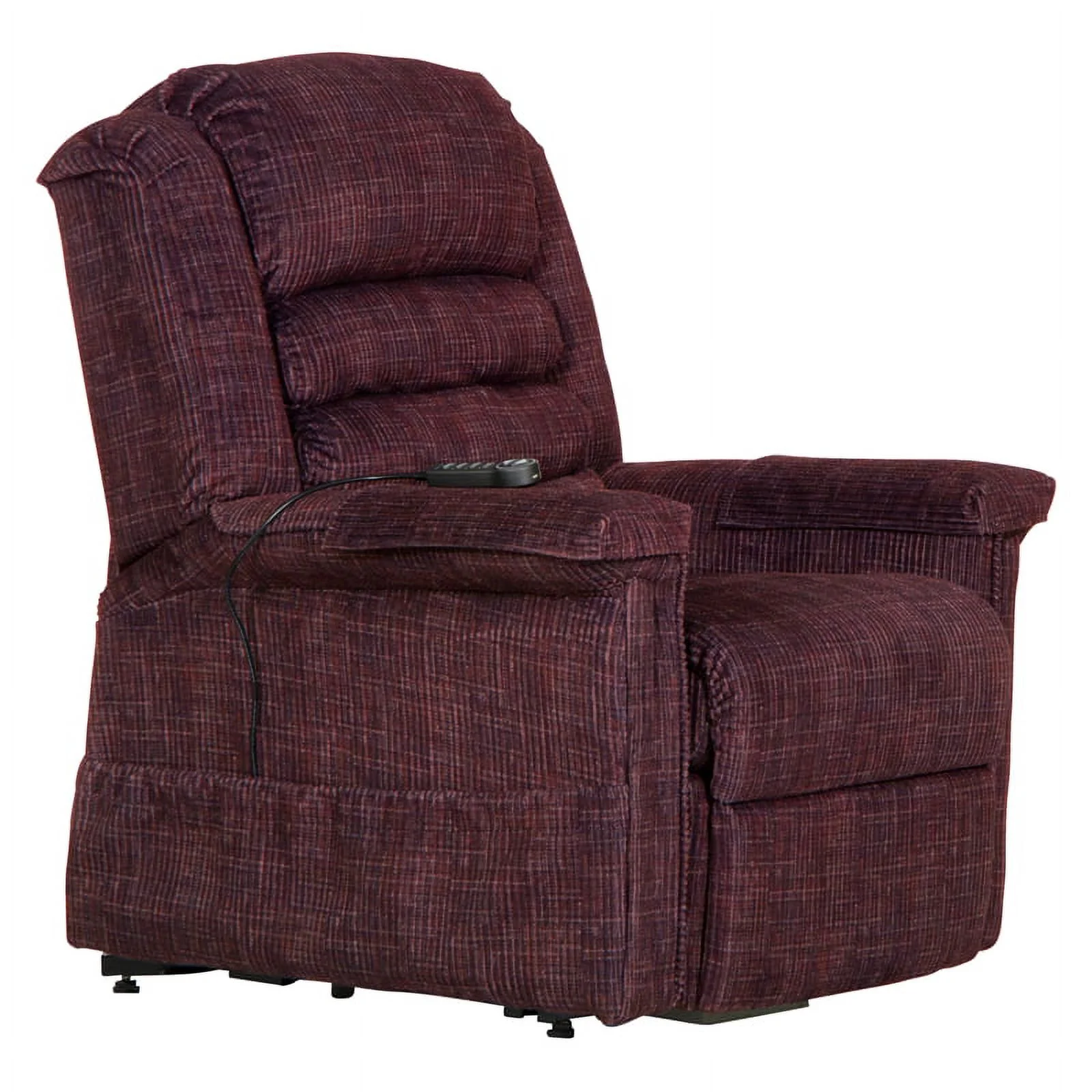 Catnapper Buckner Power Lift Assist Recliner in Red Polyester Fabric