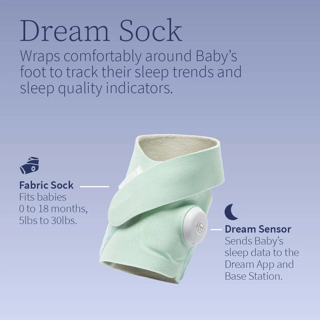 Owlet Dream Duo - Smart Portable Video Baby Monitor - HD Video Camera + Sock With Heart Rate, AVG Oxygen Tracker - Bedtime Blue