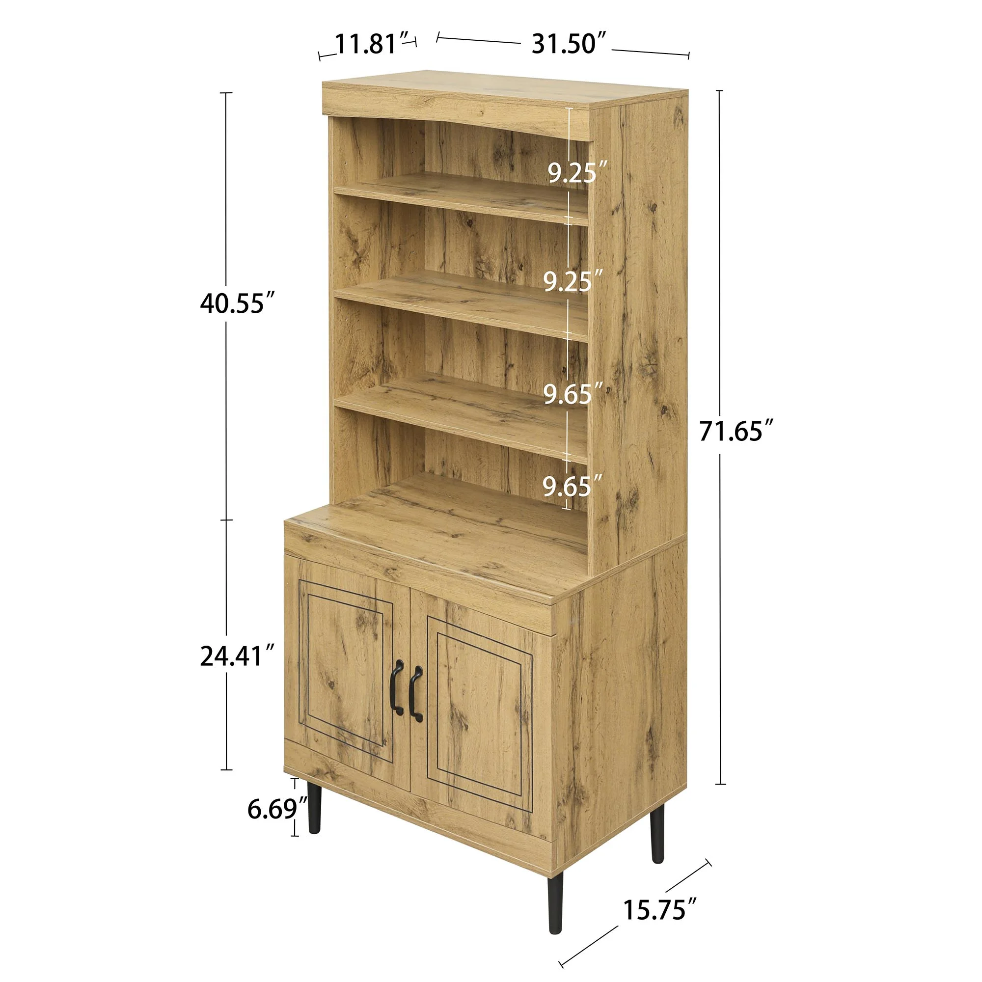 72" Kitchen Pantry Cabinet, Tall Storage Cabinet, Pantry Cupboard with Doors and Adjustable Shelves, Modern Utility Pantry Cabinet for Dining Room