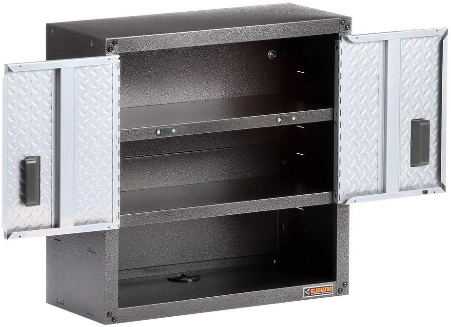Gladiator GAWG28KDYG Ready-to-Assemble 3/4 Wall GearBox Steel Cabinet, Silver Tread
