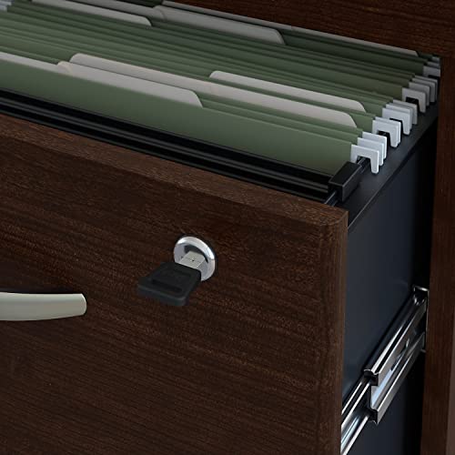 Bush Business Furniture Series C L Shaped Desk with Hutch and Mobile File Cabinet, 72W, Hansen Cherry