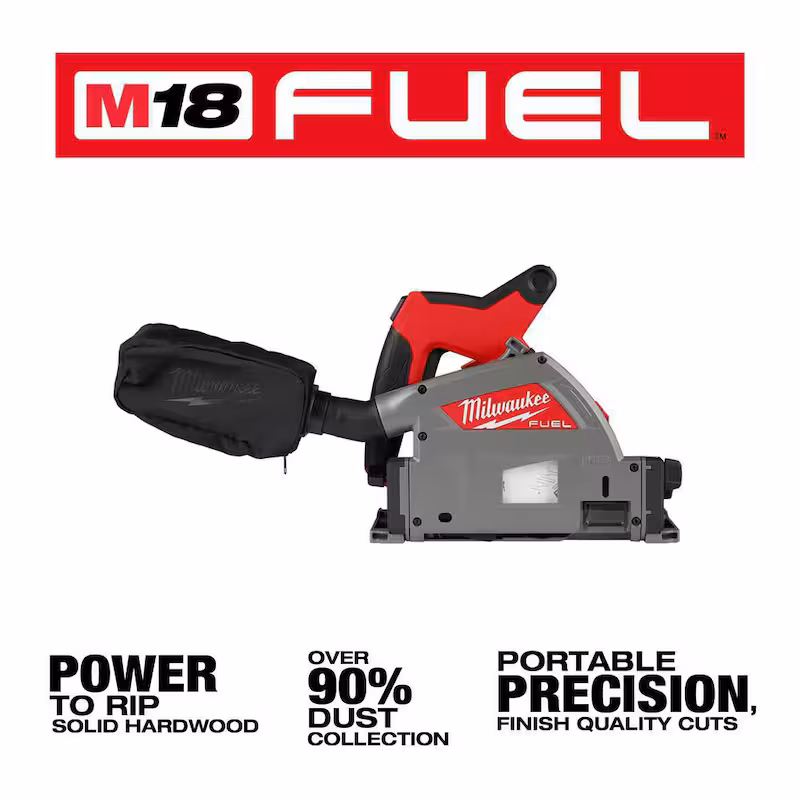 M18 FUEL 18V Lithium-Ion Cordless Brushless 6-1/2 in. Plunge Cut Track Saw with 55 in. Track Saw Guide Rail