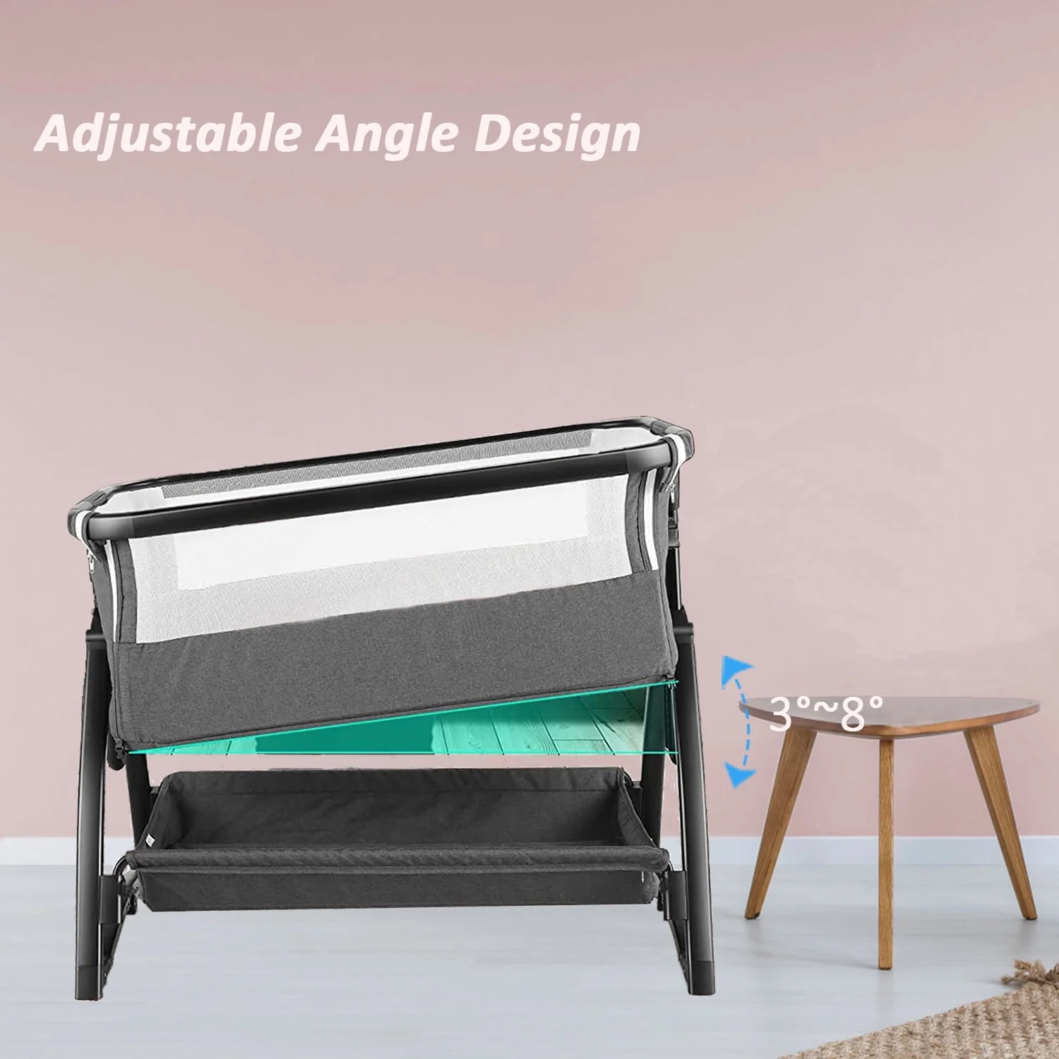 Adnoom Baby Bassinet Bedside Sleeper, Baby Bed to Babies Cradle