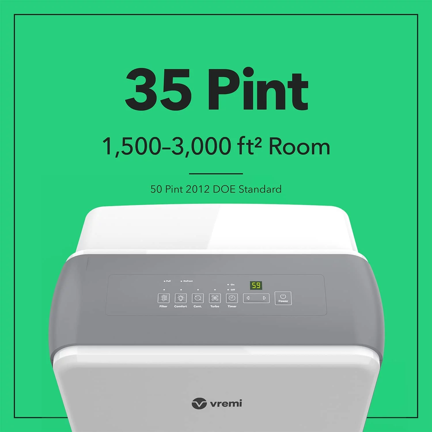 Vremi 22 Pint 1,500 Sq. Ft. Dehumidifier Energy Star Rated for Medium Spaces and Basements