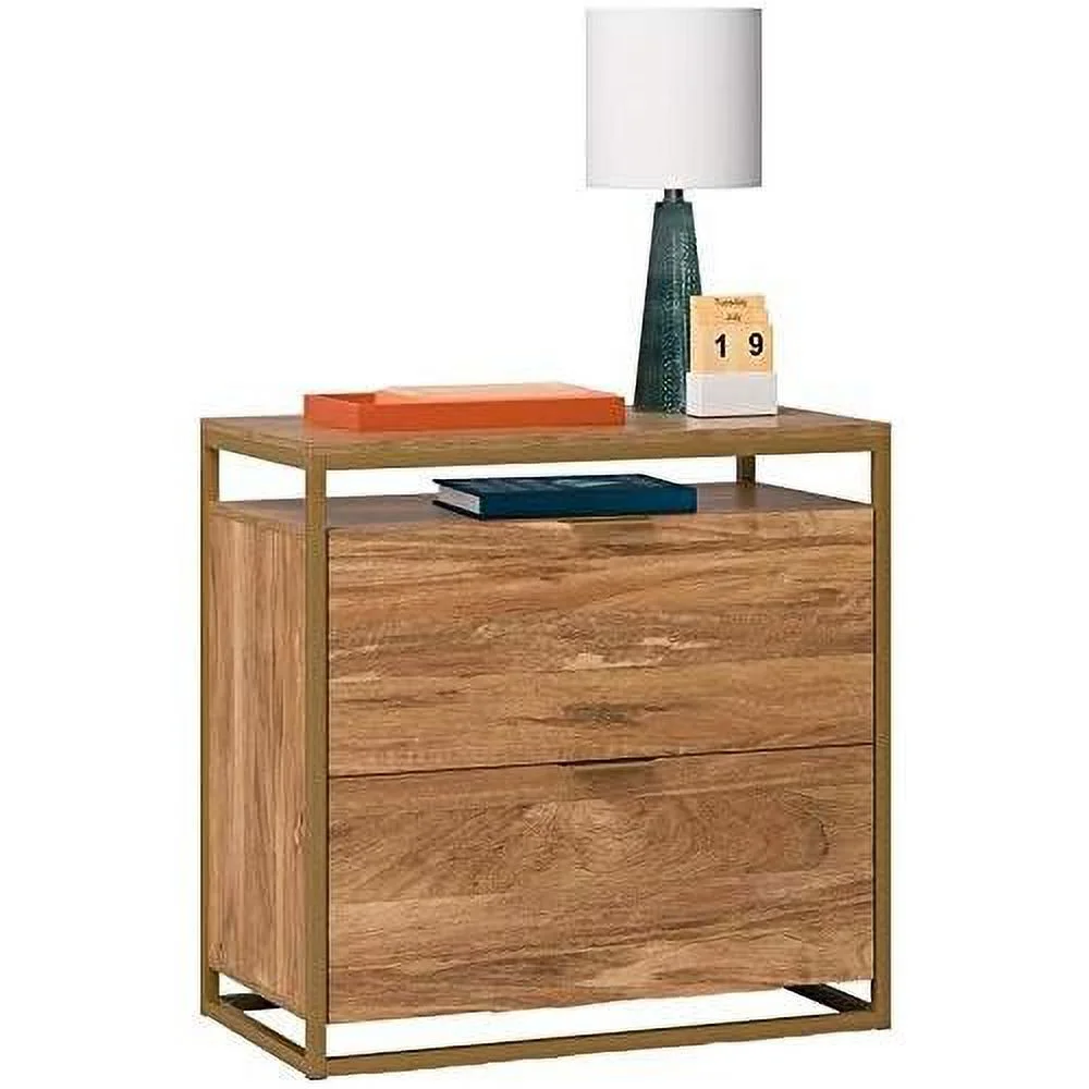 Engineered Wood File Cabinet In Sindoori /Brown/Gold