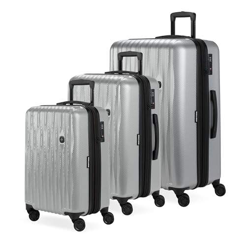 SwissGear 7272 Energie Expandable Hardside Luggage with Spinner Wheels and TSA Lock, Gunmetal, Carry-On 19-Inch