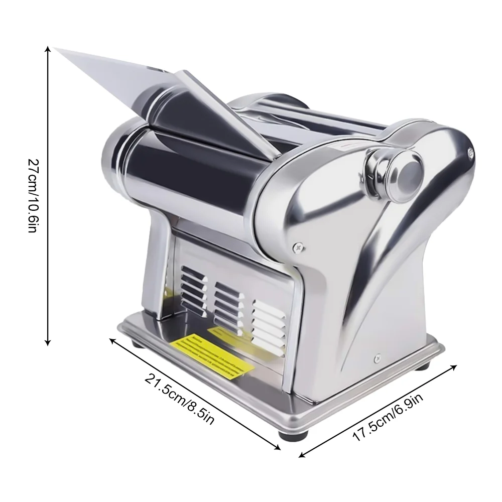 110V Pasta Maker Commercial Electric Pasta Machine 6-speed Adj Thickness Dumpling Dough Noodle Spaghetti Maker for Home W/Two Blades