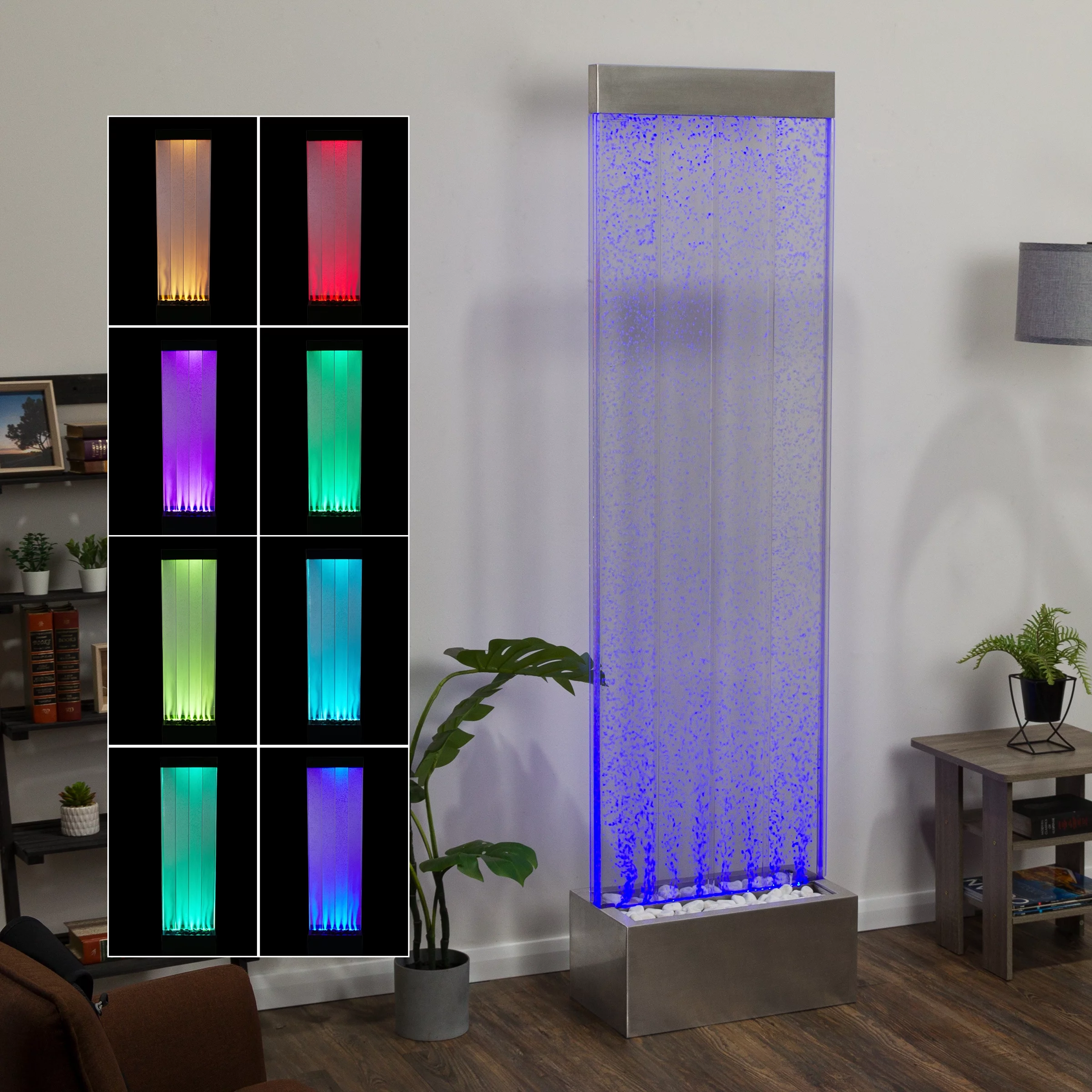Alpine Corporation 72"H Indoor Acrylic Bubble Wall Corded Electric Fountain - Curated Treasures Market