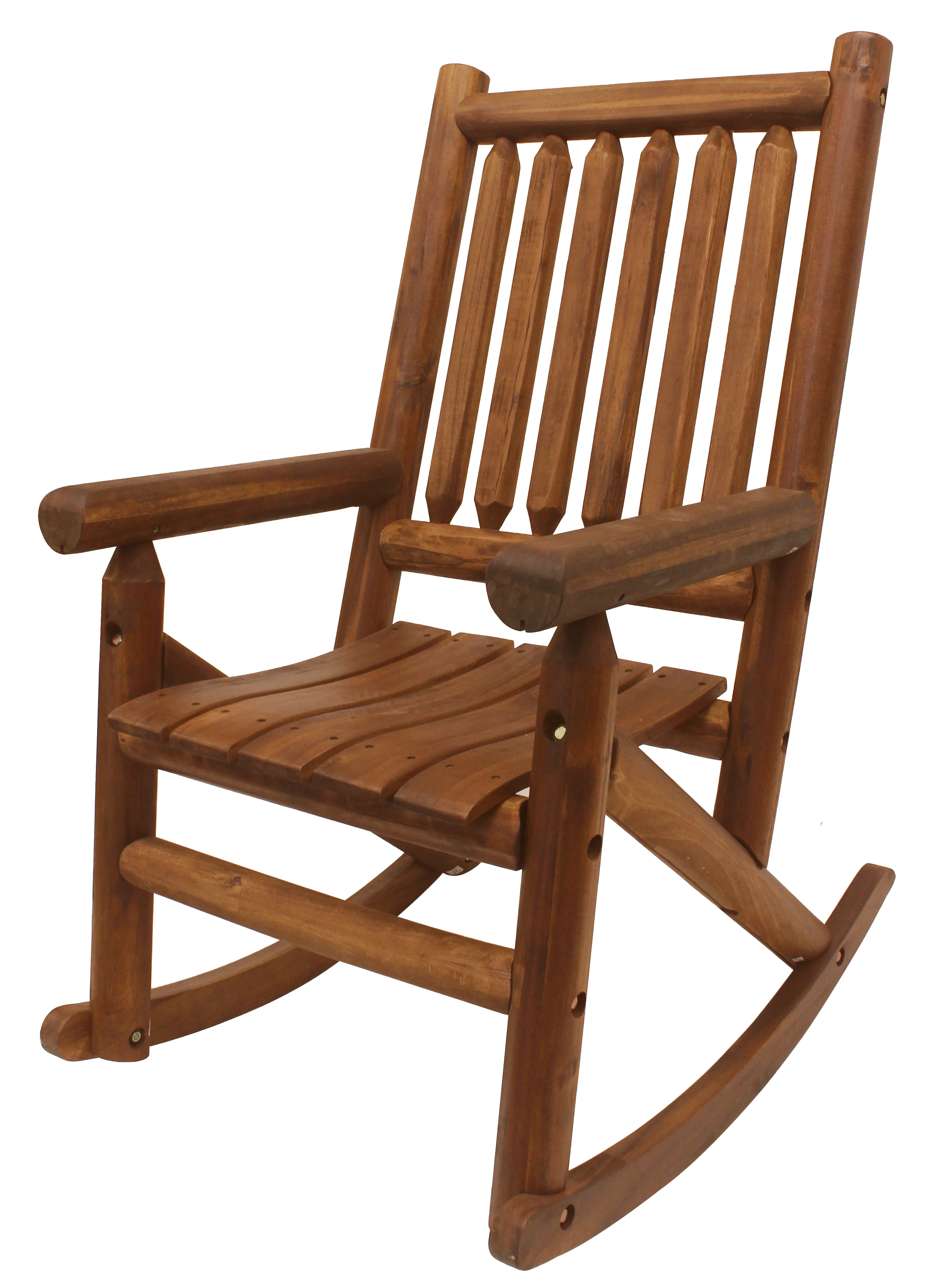 Leigh Country Amber-Log Adult Wood Outdoor Rocker - Brown