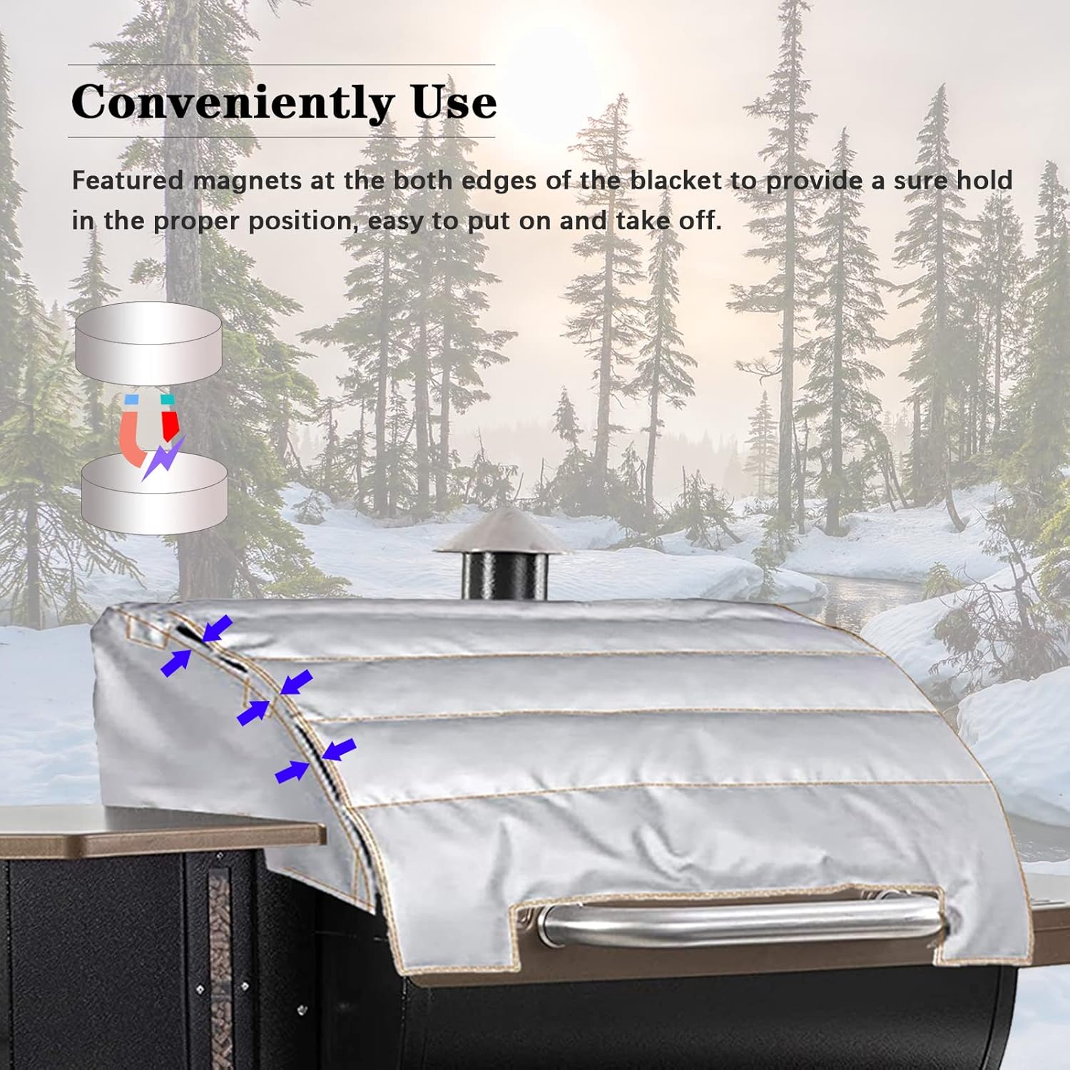 Uniflasy 24" Grill Thermal Insulated Blanket for Camp Chef Smokepro and Woodwind Classic 24" Pellet Grills