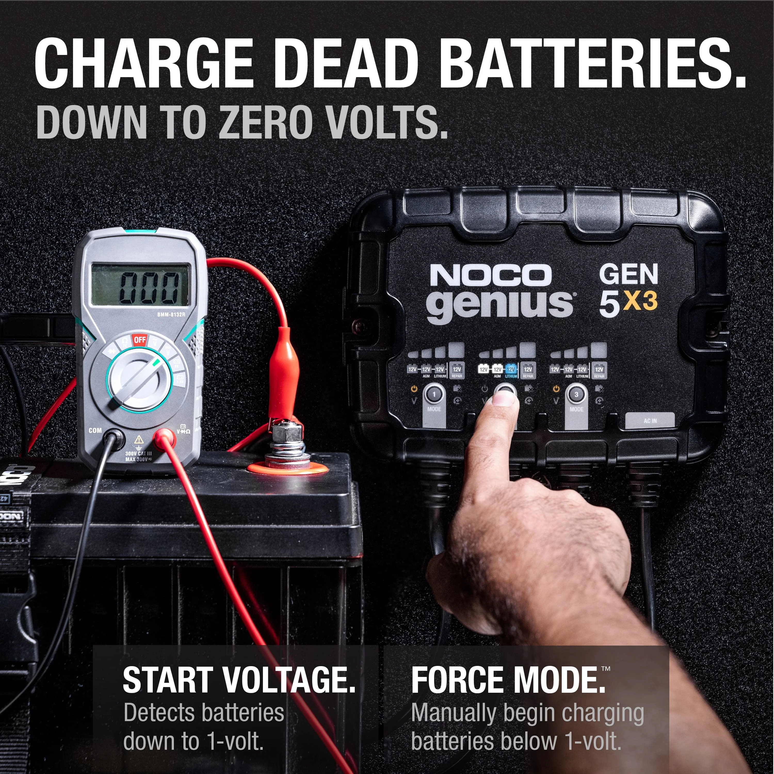 NOCO Genius GEN5X3 3-Bank 15A (5A/Bank) 12V Onboard Battery Charger