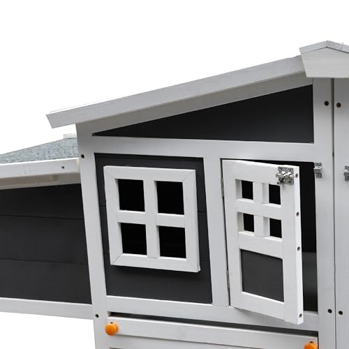 Outdoor Chicken Coop for 8 Chickens, 2025Upgraded Portable Wooden Hen House with Nesting Boxes, Chicken House, Chicken Run Cage