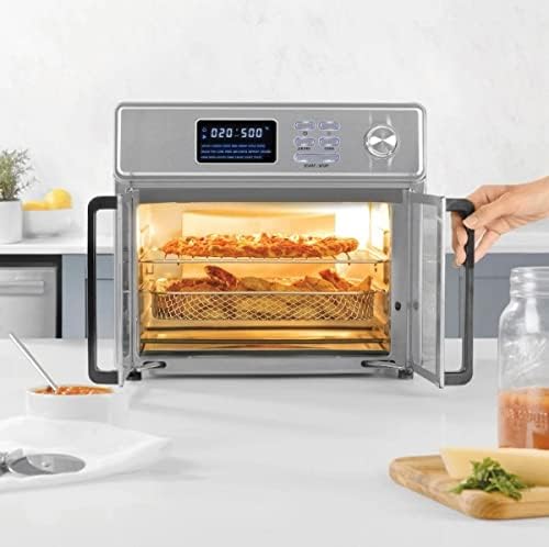 26 Quart Digital Maxx Air Fryer oven Combo Rotisserie Broiler Dehydrator & More With 7 Accessories Stainless Steel