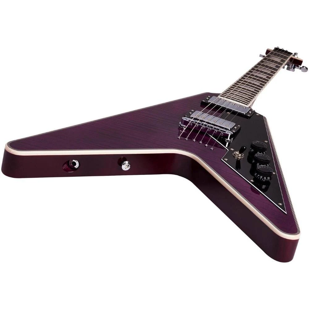 Schecter Guitar Research V-1 Custom Electric Guitar, Transparent Purple