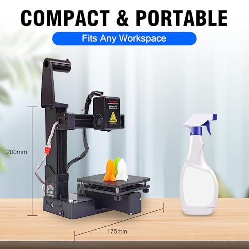 K10 Small Entry Level Portable 3D Printer - Compact FDM 3D Printer with Removable Build Plate, 100x100x100mm Build Volume