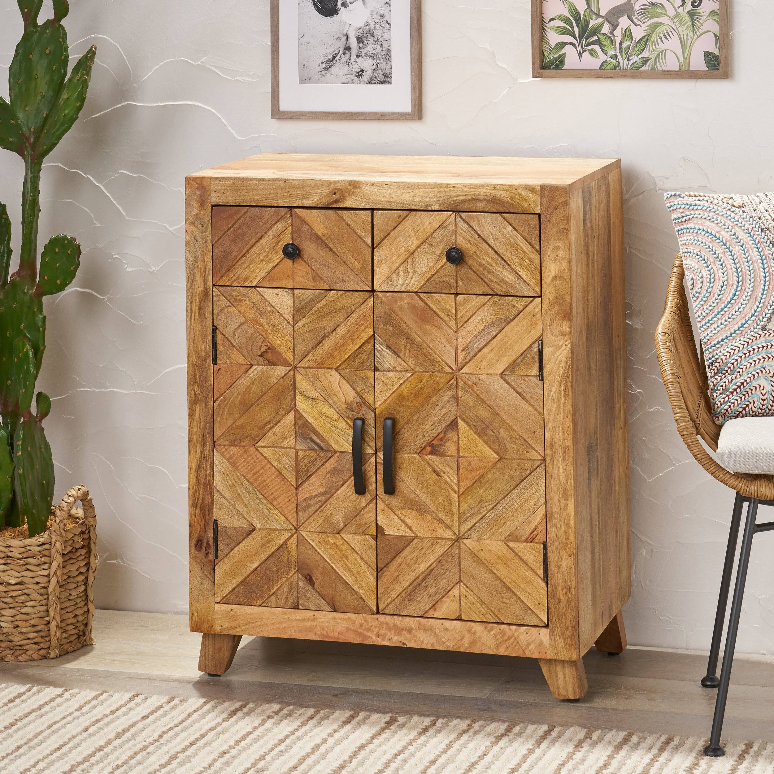 Genevieve Boho Handcrafted Mango Wood 2 Door 2 Drawer Cabinet 311203
