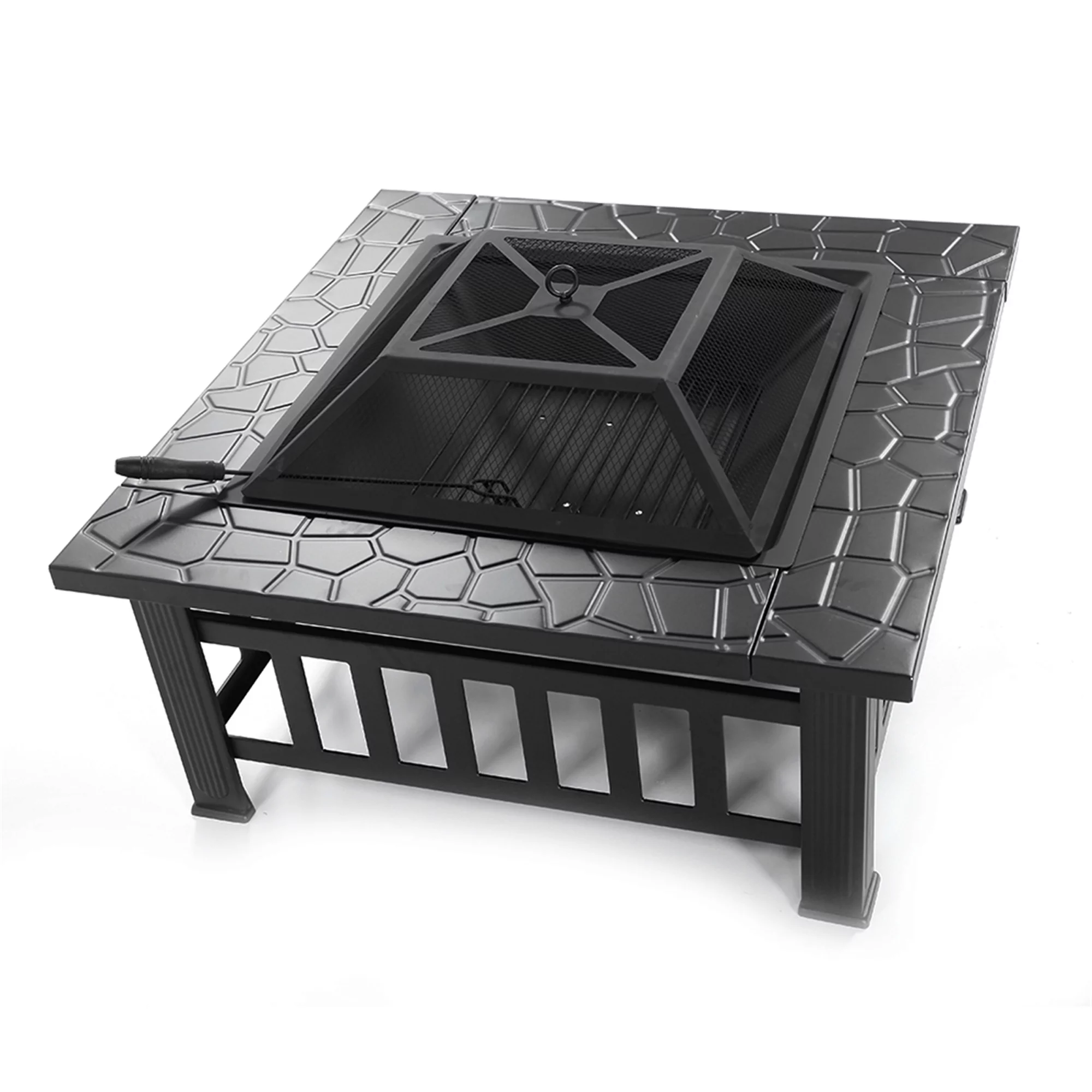Fire Pit for Outside, 19 inch Stainless Steel Smokeless Bonfire Wood Burning Fire Pit with Removable Ash Pan