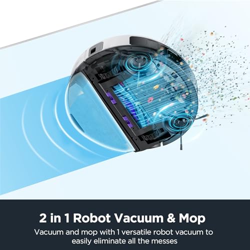 Eureka Robot Vacuum with Bagless Self Emptying Station, 2 in 1 Robotic Vacuum and Mop Combo, 60-Day Capacity, 4000Pa Suction, Auto Lifting Mop