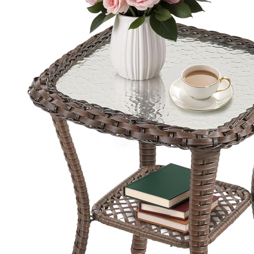 7 Pieces Outdoor Furniture Set with Swivel Chairs