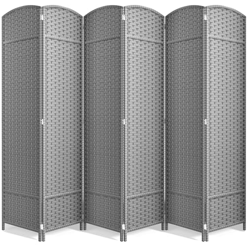 Sorbus 8-Panel Black Room Divider with Double Hinged Panels, 6 ft Tall Folding Privacy Screen