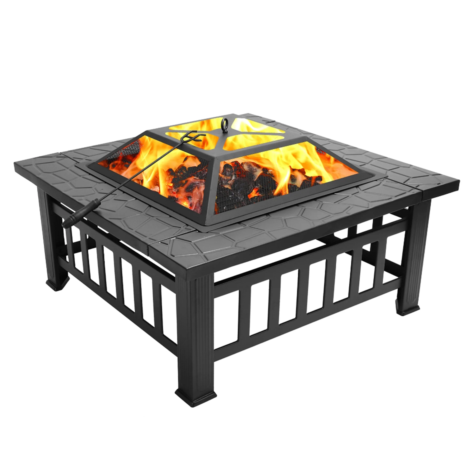 Fire Pit for Outside, 19 inch Stainless Steel Smokeless Bonfire Wood Burning Fire Pit with Removable Ash Pan