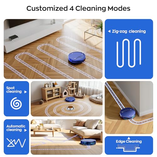 Robot Vacuum and Mop Combo, 2-in-1 Mopping Robot Vacuum Cleaner with 2300Pa Suction, 2.87'' Slim Design, Wi-Fi/App/Voice Control