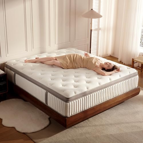 Queen Size Mattress, 12 inch Queen Cooling Gel Memory Foam Mattresses for Pressure Relief, Medium Firm Hybrid Mattress in a Box, CertiPUR-US Certified