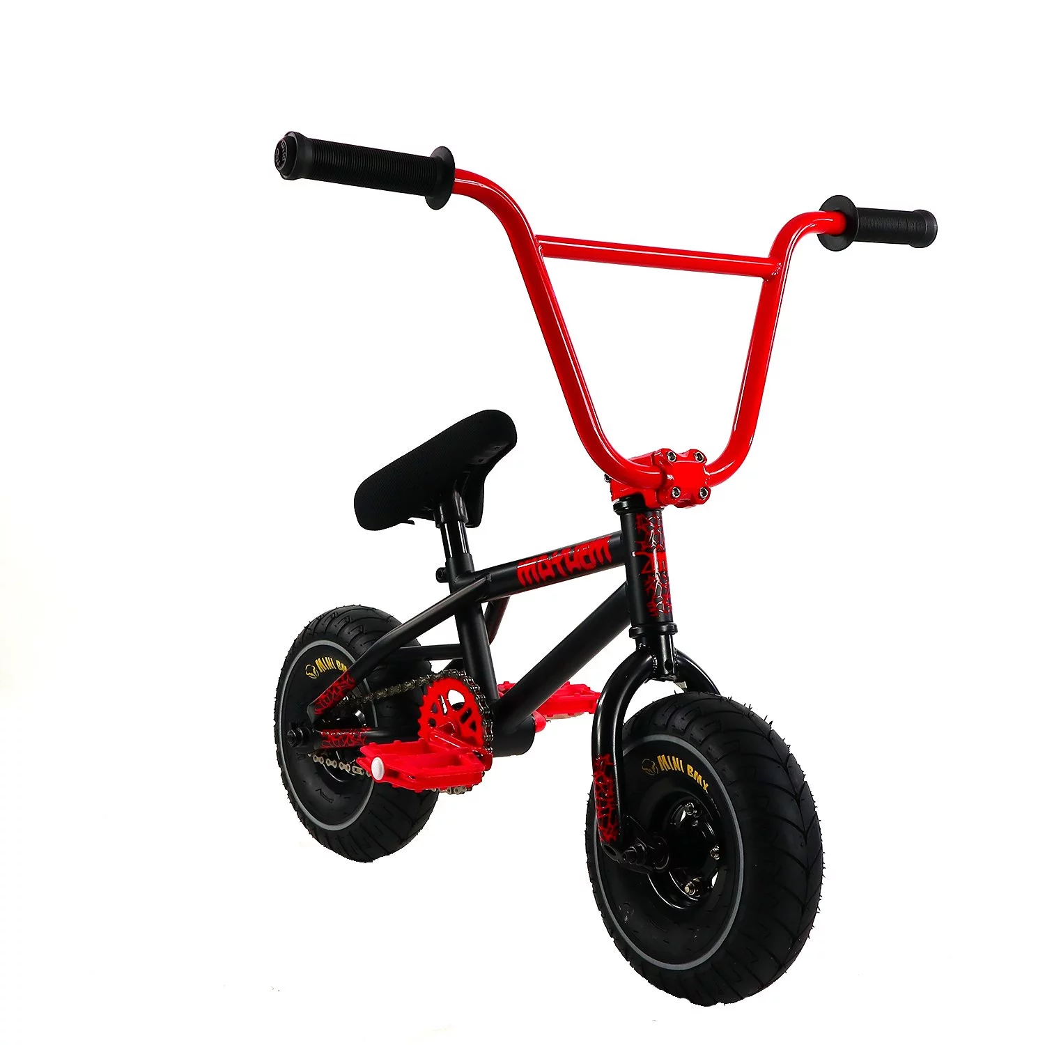Mayhem Fat Tire Mini BMX RIOT Toxic Green 1 Piece Crank 10 Mini BMX Newest Model Trick Bike