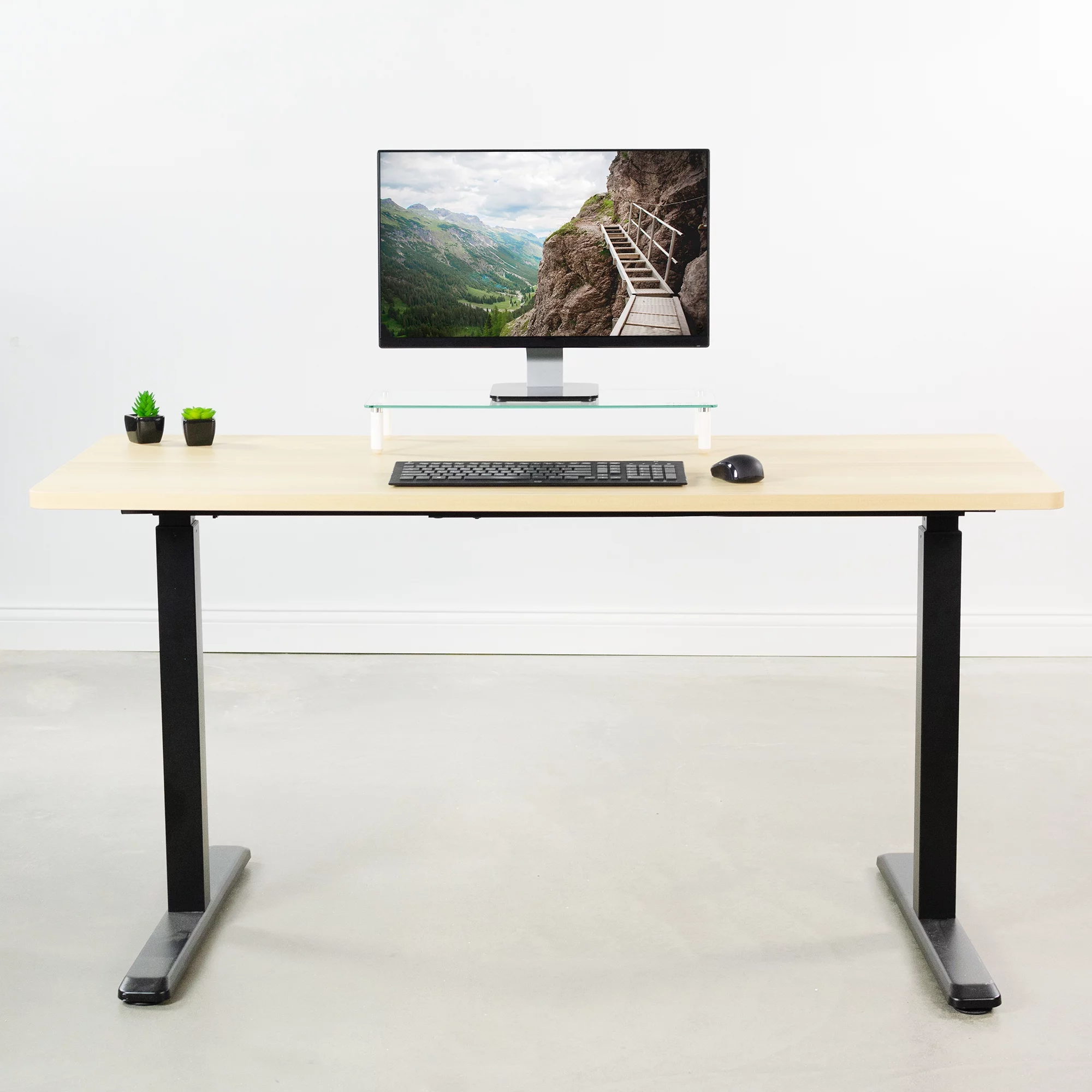VIVO Light Wood 60 x 24 inch Universal Table Top for Sit to Stand Desk Frames