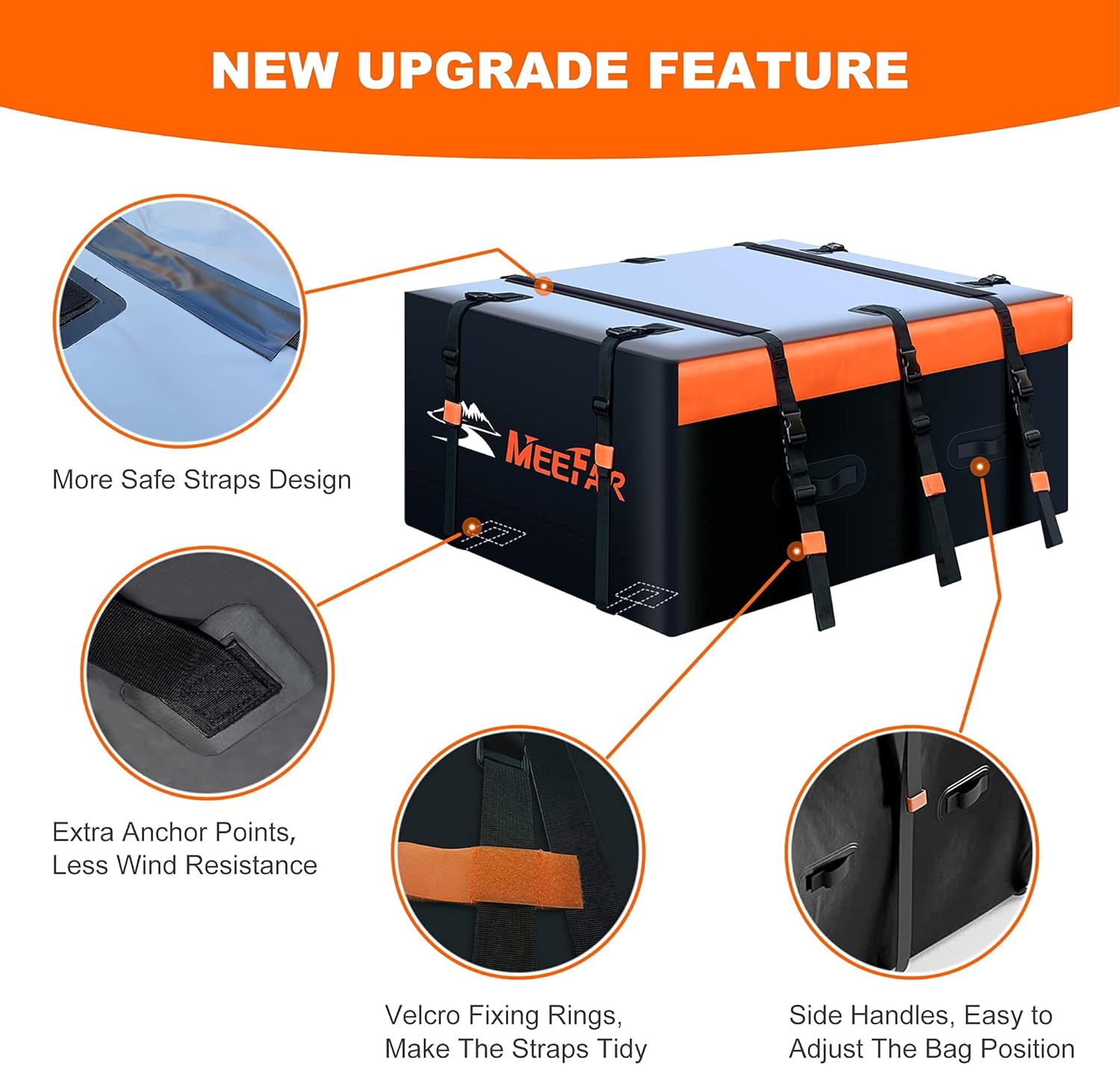 MeeFar Hitch Mount Cargo Carrier Bag Soft Shell 100% Waterproof 20 Cubic Feet (59 24 24) Include 8 Reinforced Straps for Truck Pickup All Vehicle