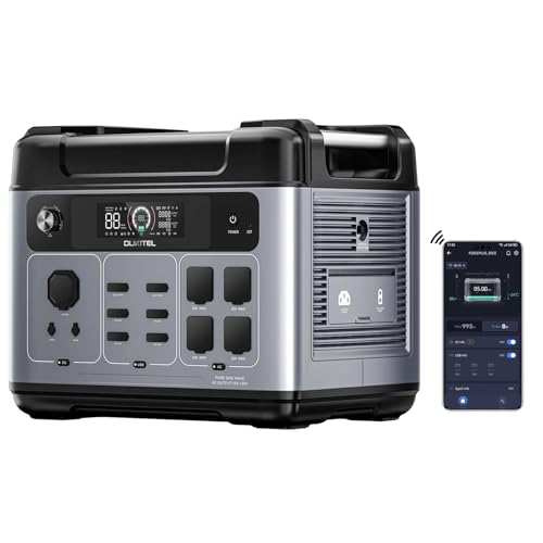 OUKITEL P2001 Plus 2400W Solar Generator with 200W Solar Panel, 2048Wh Solar power station with 4 AC Outlets (5000W Peak), 1.5H Full Charging