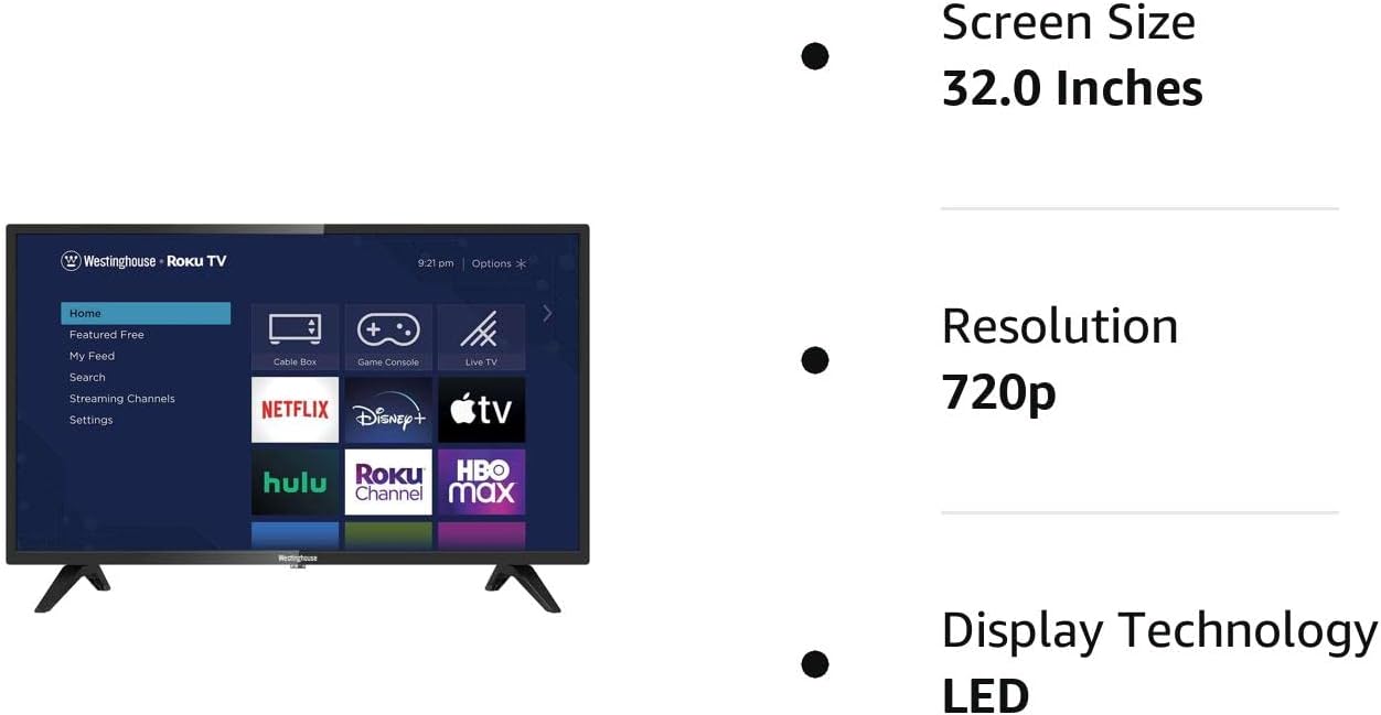 Westinghouse 32-Inch HX Series 720p LED HD Smart TV with HDMI USB Dual Antenna Wi-Fi Dual-Band Refresh Rate 60Hz Compatible with Alexa and Hey Google