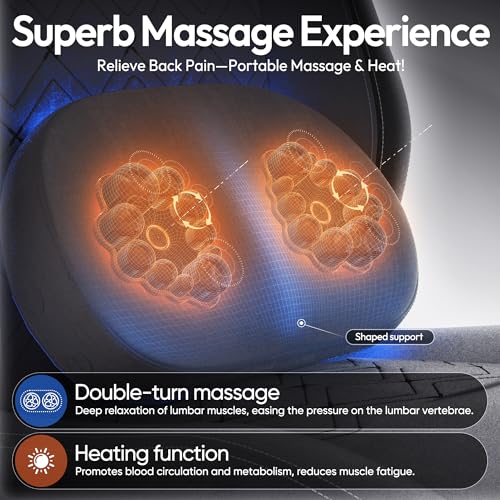 Dowinx Fabric Gaming Chair with Heated Massage Lumbar Support, Computer Game Chairs for Adults