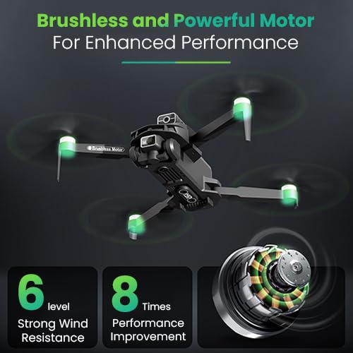 8K Camera Drones for Adults - V168 5G HD Brushless GPS Drone with Camera, 3 Batteries, Auto Return, Follow Me Mode, Obstacle Avoidance