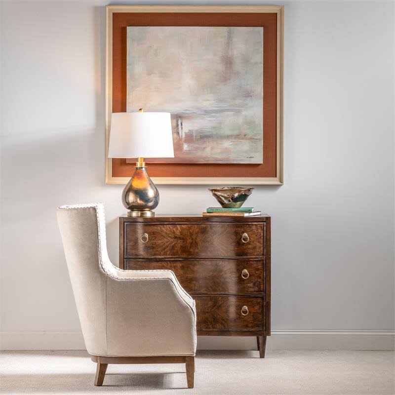 Crestview Collection Hawthorne Estate 3 Curved Drawer Olive Ash Burl Chest