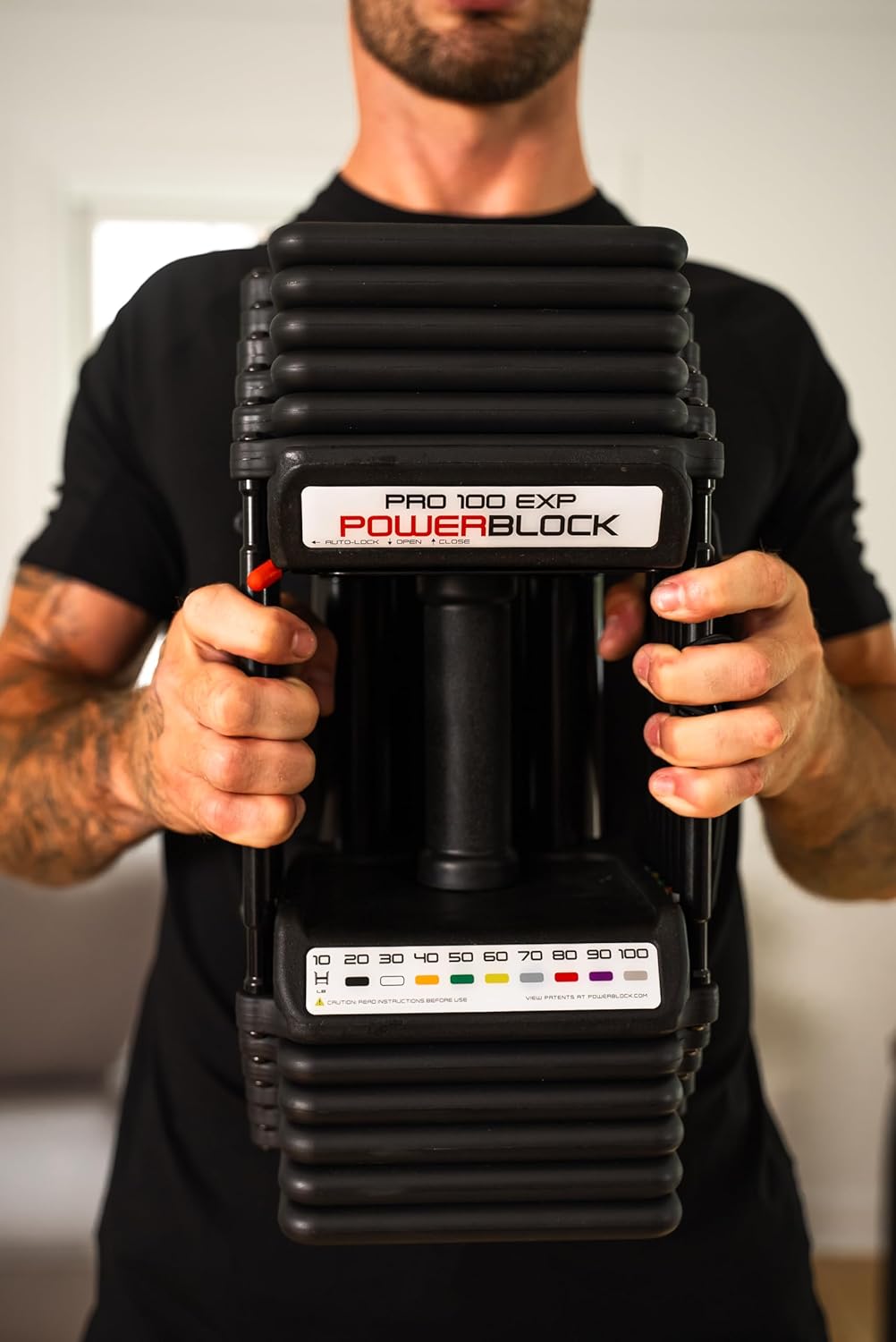 PowerBlock Pro 100 Adjustable Dumbbell, Single 5-100 lb Dumbbell – Durable Steel Build, Innovative Workout Equipment, All-in-One Dumbbell