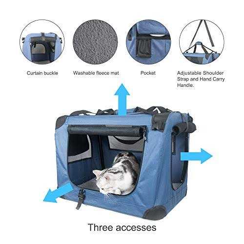 Prutapet Large Cat Carrier Soft-Sided Portable Pet Crate for Car Traveling with Collapsible Litter Box and Bowl - Pet Supplies online store